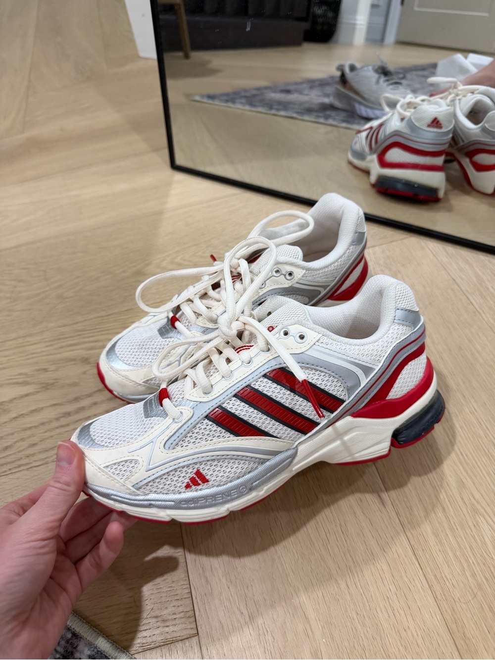 adidas White and Red Women's Athletic Sneakers